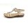 Rieker Damen Schlüpf Sandalette Blumen bestickt beige gold