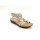Rieker Damen Schlüpf Sandalette Blumen bestickt beige gold