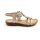 Rieker Damen Schlüpf Sandalette Blumen bestickt beige gold