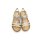 Rieker Damen Schlüpf Sandalette Blumen bestickt beige gold
