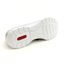 Rieker Damen Slipper mit Stretch Zierschnürung und Zierreißverschluss beige kombi