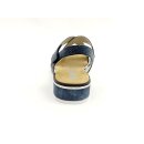 Rieker Damen Sandale blau-silber mit Klettverschluss, kleiner Keil