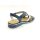 Rieker Damen Sandale blau-silber mit Klettverschluss, kleiner Keil
