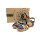Cosmos Damen Sandale blau/braun zehengeschlossen mit...