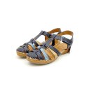 Cosmos Damen Sandale blau/braun zehengeschlossen mit...