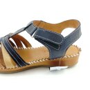 Cosmos Damen Sandale blau/braun zehengeschlossen mit Klettverschluss leichte Keilsohle