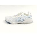 scandi Damen Sneaker Barfußschuh weiß/hellblau verstellbare elastische Schnürung