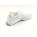 scandi Damen Sneaker Barfußschuh weiß/hellblau verstellbare elastische Schnürung