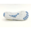 scandi Damen Sneaker Barfußschuh weiß/hellblau verstellbare elastische Schnürung