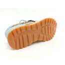 2Go Damen Schnürschuh durchlöchert hellblau bunt golden