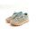 2Go Damen Schnürschuh durchlöchert hellblau bunt golden