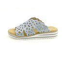 Rieker Damen Pantolette hellblau mit Glitzersteinchen