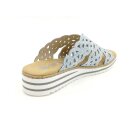 Rieker Damen Pantolette hellblau mit Glitzersteinchen
