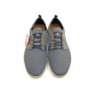 Rieker Herren Slipper Textil mit Zier Stretchschnürung durchbrochen grau