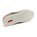 Rieker Herren Slipper Textil mit Zier Stretchschnürung durchbrochen grau