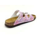 Natural Power Damen Pantolette mit 3 Riemen bunt