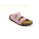 Natural Power Damen Pantolette mit 3 Riemen bunt