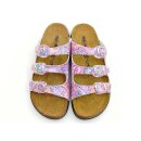 Natural Power Damen Pantolette mit 3 Riemen bunt