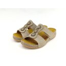 scandi Damen Klett Pantolette beige