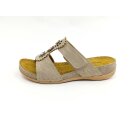 scandi Damen Klett Pantolette beige