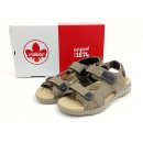 Rieker Herren Klett Sandale leichte Sohle beige kombi