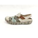 Rieker Damen sportliche Klett Sandale zehengeschlossen beige grün