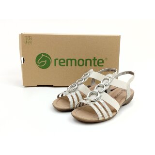 Remonte Damen Sling Sandalette mit Zierkreisen silber beige