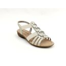 Remonte Damen Sling Sandalette mit Zierkreisen silber beige