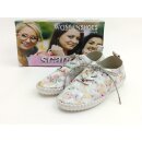 Scandi Damen leichter Schnürer beige bunt