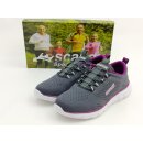 Scandi Damen Sneaker mit Stretch Zierschnürung grau...