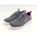 Scandi Damen Sneaker mit Stretch Zierschnürung grau...