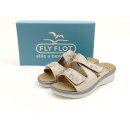 Fly Flot Damen Klett Pantolette mit losen Einlagen beige...