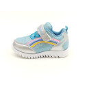 Richter Mädchen Klett Tex Halbschuh mit Stretch Zierschnürung blau silber
