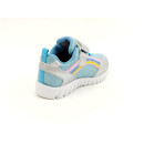 Richter Mädchen Klett Tex Halbschuh mit Stretch Zierschnürung blau silber