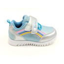 Richter Mädchen Klett Tex Halbschuh mit Stretch Zierschnürung blau silber