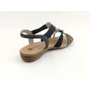 Remonte Damen Sling Sandalette grau-schwarz  mit Metallzierkreisen
