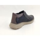 Rieker TEX Herren Knöchelschuh 2 Reißverschlüsse, schwarz mit brauner Ferse