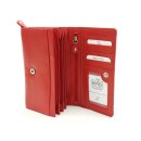 Ferchland längliche RFID Da-Börse m. Klappe, Leder, RV-Kleingeldfach (kräftiges rot)