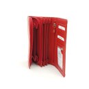 Ferchland längliche RFID Da-Börse m. Klappe, Leder, RV-Kleingeldfach (kräftiges rot)