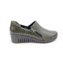 Gemini Damen Slipper Anilina dunkelgrün seitlicher Reißverschluss