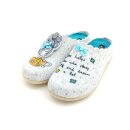 Cosero Damen Pantoffel  Mädchenmotiv mit Stickerei grau,  herausnehmbare Innensohle