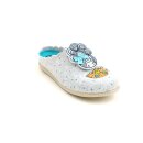 Cosero Damen Pantoffel  Mädchenmotiv mit Stickerei grau,  herausnehmbare Innensohle