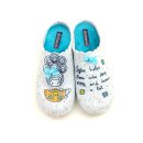 Cosero Damen Pantoffel  Mädchenmotiv mit Stickerei grau,  herausnehmbare Innensohle