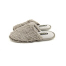 Scandi Damen Pantoffel grau mit Glitzer, weiche Laufsohle
