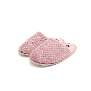 scandi Damen Pantoffel pink mit Glitzer, weiche Laufsohle