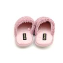 scandi Damen Pantoffel pink mit Glitzer, weiche Laufsohle