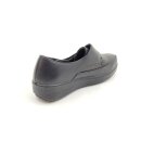 scandi Damen Klett Halbschuh schwarz mit Muster, leichtes Warmfutter
