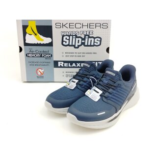 Skechers Herren Slipper mit Stretch Zierschnürung dunkelblau