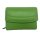 leuchtend grüne Damenbörse Portemonaise mit Reißverschlussfach, Leder