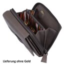 Kompakte Damenbörse Grau Leder – RFID...